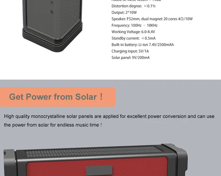 IPX7 Solar Camping Light Bluetooth Speaker with Power Bank