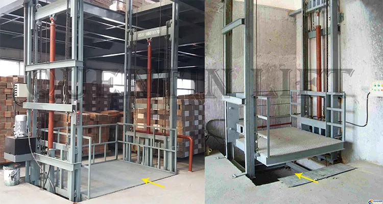 Heavy loading capacity goods lift platform wall mounted table cargo lift elevator