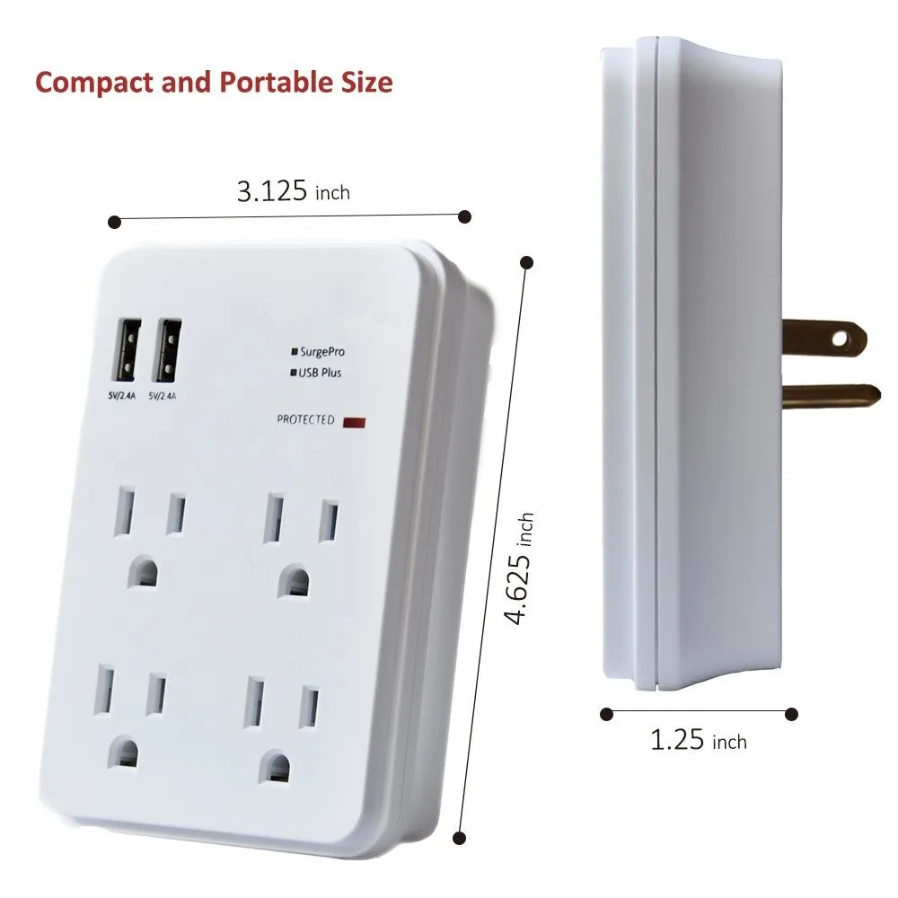 4 outlet in wall surge protector