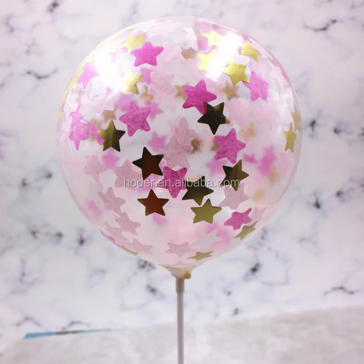 Party City Transparent Clear Ballon Happy Birthday Confetti