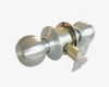 door knob lock safer locked entrance door, stainless steel knob and rosette brushed stainless steel finish