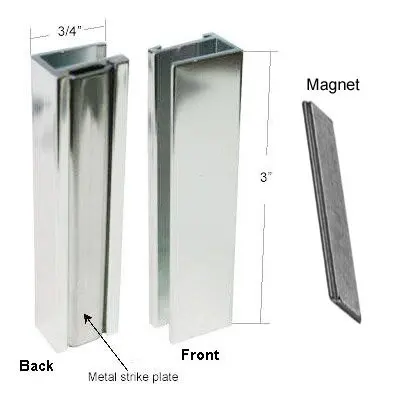 Buy Bright Chrome Shower Door U Channel With Metal Strike And