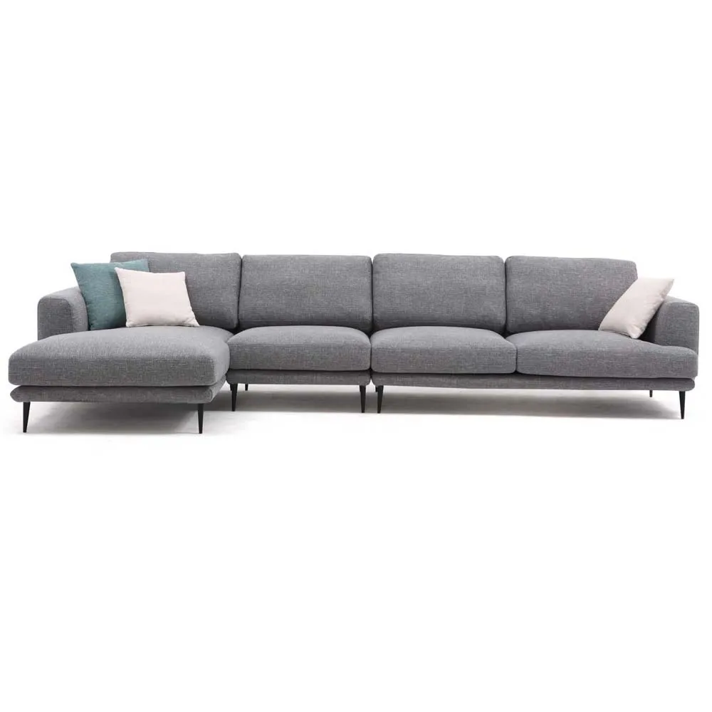 Chinese Modern Style Grey Fabric Corner Sofa Set Product On Alibaba