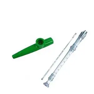 My First Recorder / Kazoo Pack -BPA FREE Clear Translucent Recorder w/Green Kazoo
