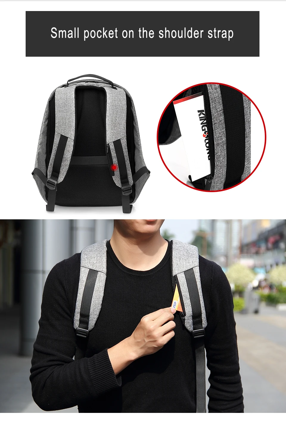 mini backpack with hidden zipper