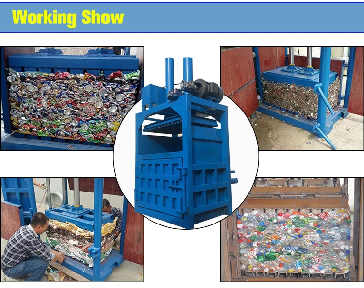 Vertical hydraulic cardboard baler for sale PLC control full automatic hydraulic waste paper carton baler