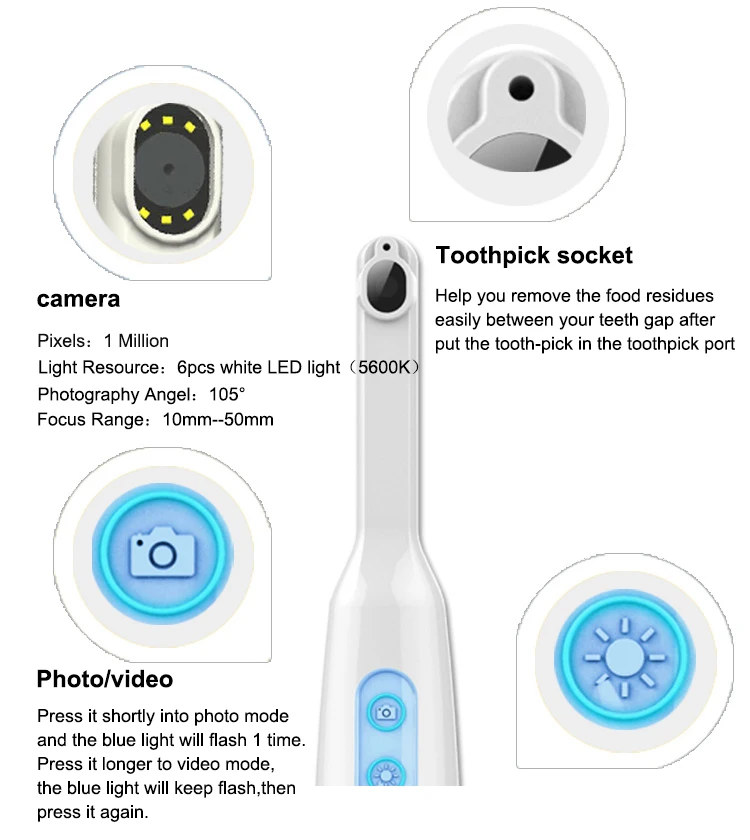 Stomatological Hospital Intraoral Camera Usb Rechargeable Mouth Easy To