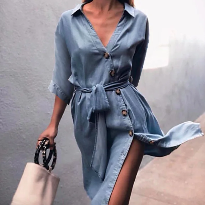 half denim dress