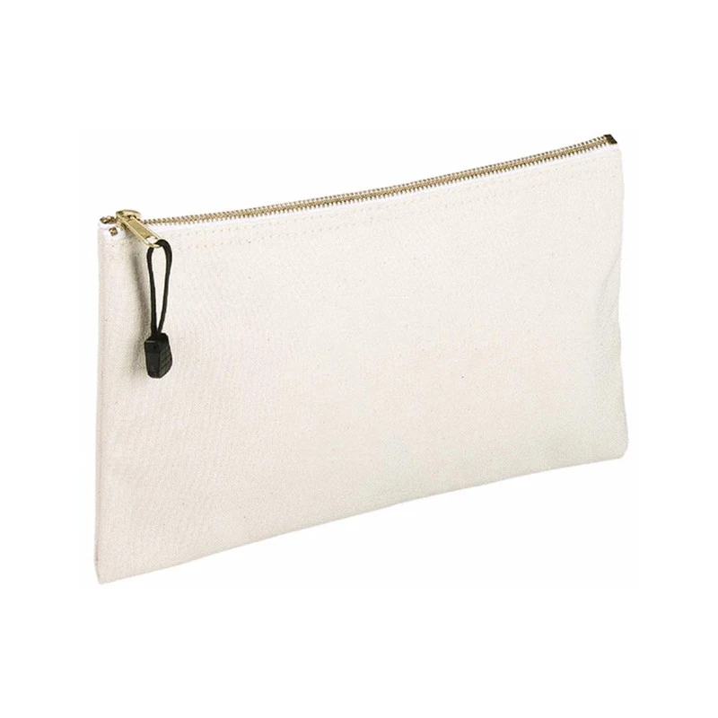Wholesale Metal Zipper Pouch Fashion Plain Blank Canvas Cosmetic Bag