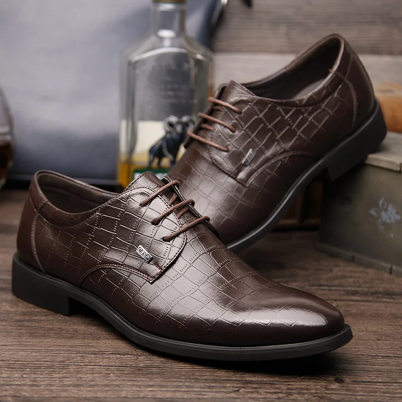 High Qaulity Comfortable Lace Up Men Shoes Pointed Toe Men's Dress Shoes