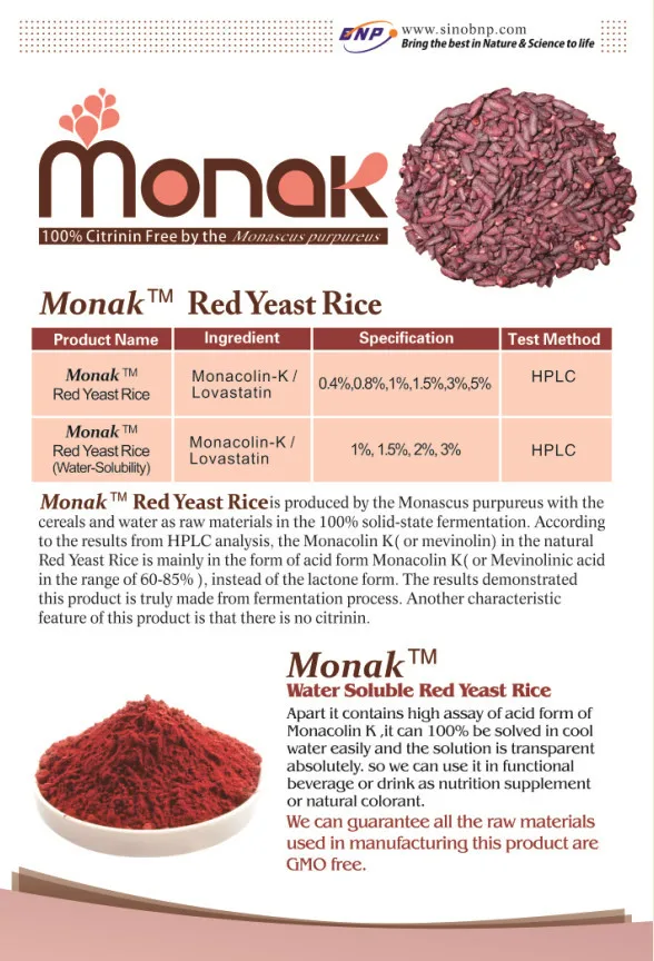 Red Yeast Rice Extract Lower Cholesterol / Fermented Red Yeast Rice