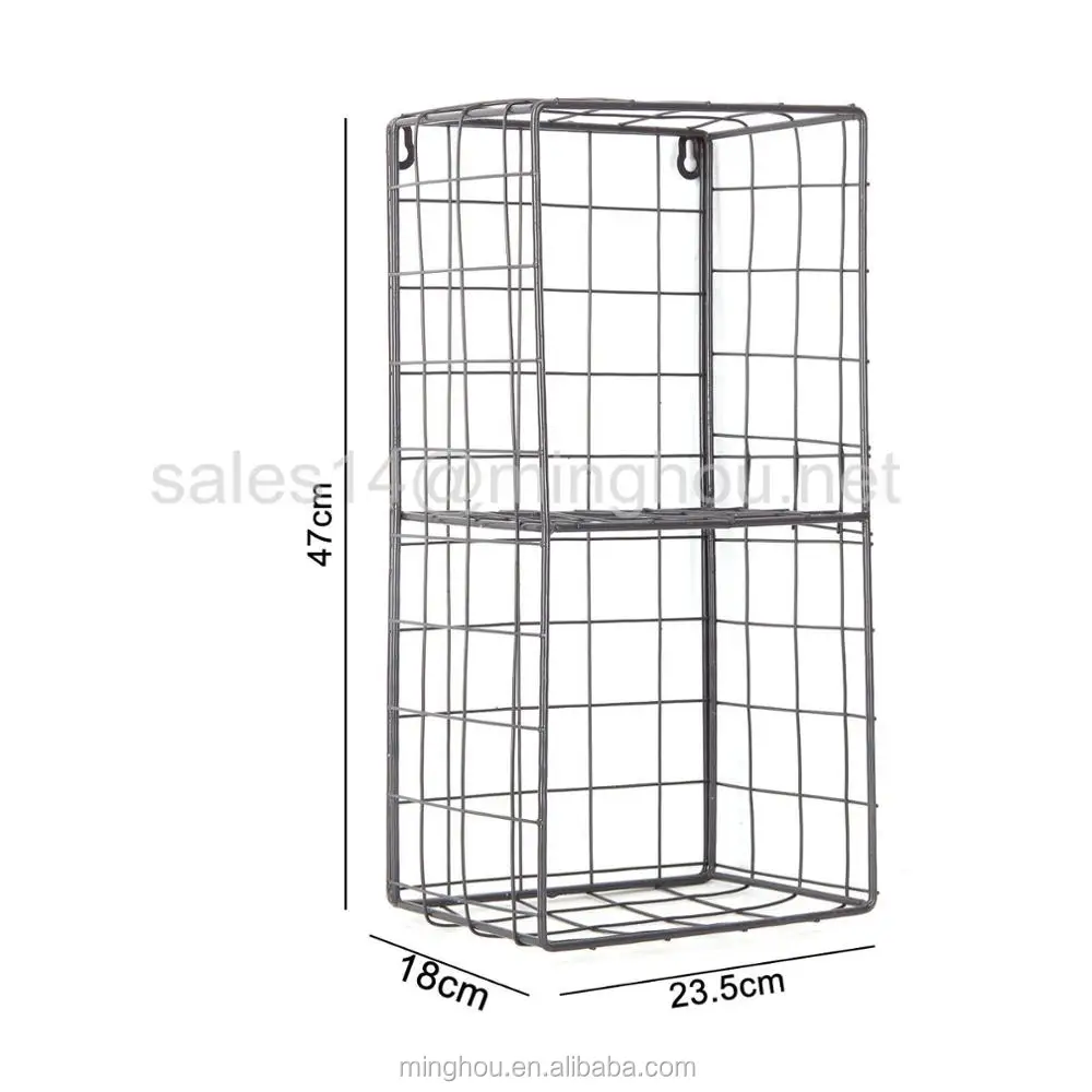 Estantería De Montaje En Pared Con Ganchos,Estante De Cesta De