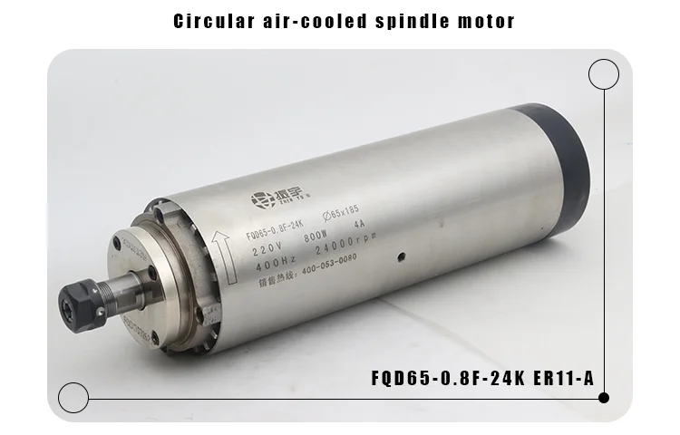ZHENYU / FQD 800W high speed air cooled spindle motor for cnc 24000rpm