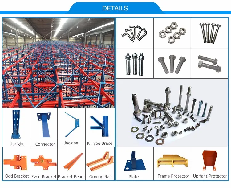 Industrial warehouse drive in pallet racking DETAILS