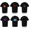 Sound activated equalizer unisex mens led flashing t-shirt