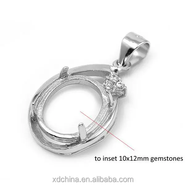 Xd 925 Sterling Silver Jewelry Semi Mounts Silver Pendant Mountings