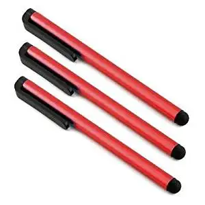 3x Metallic Touch Screen Stylus Pen Red for iPod iPhone iTouch Kindle HP Slate