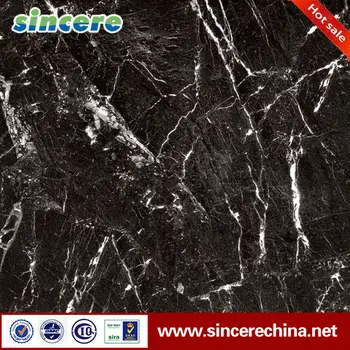 Glazed Porcelain  White Grain Black Granite Floor Tiles  