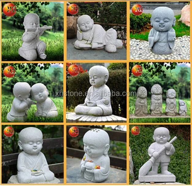 Laughing Buddha Garden Statues Cute Little Monk Stone Laughing Buddha Garden Statues Cute Little Monk Stone