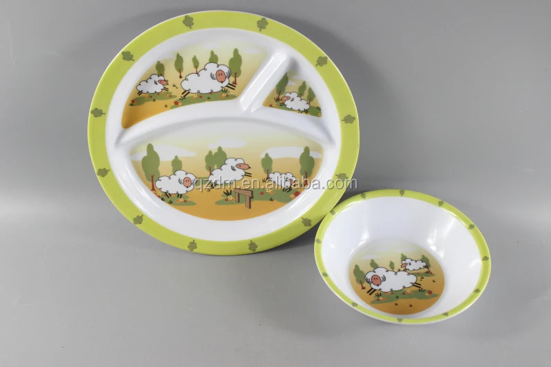Infantil Melamine Divide Plate and Bowl Foodgrade