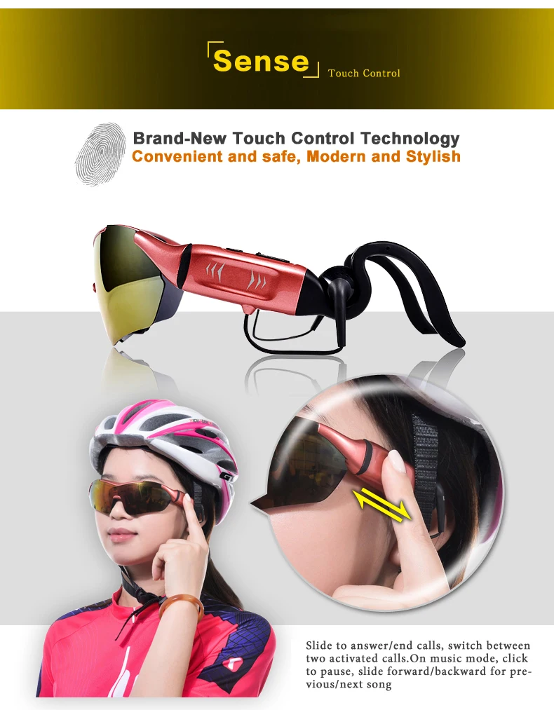 Bluetooth Smart Sunglasses Pick-up Call And sport music mp3 By Bluetooth Outdoor Anti-UV Sport Glasses