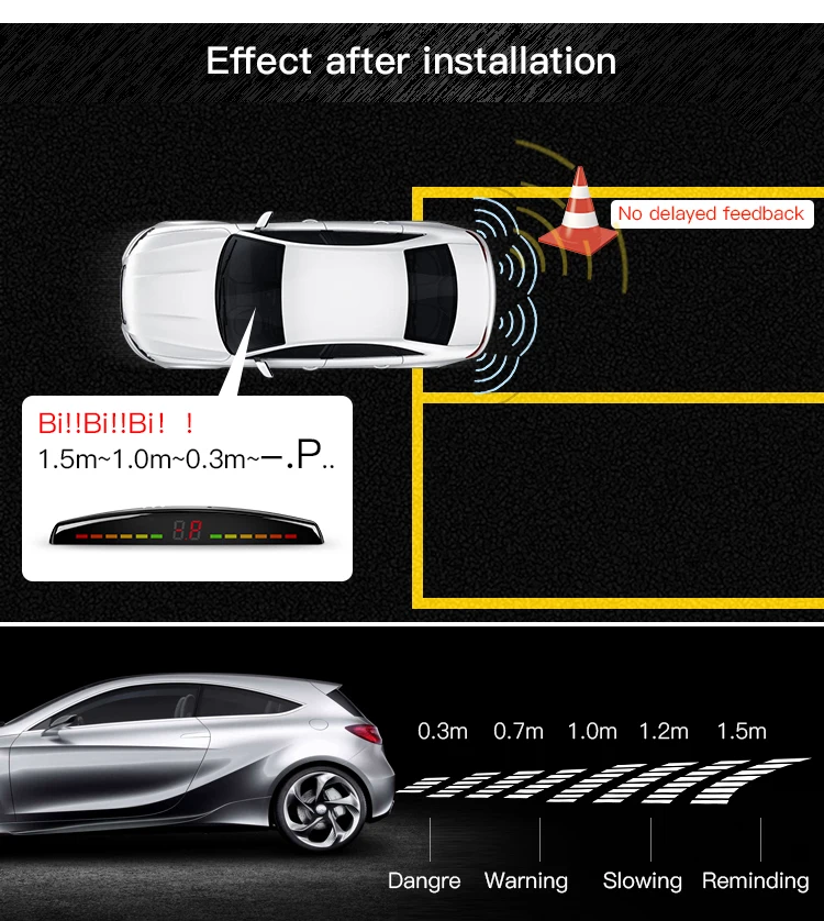 2019 Newest LED Display Parking Sensor With Rear Parking Sensor For Distance Measuring