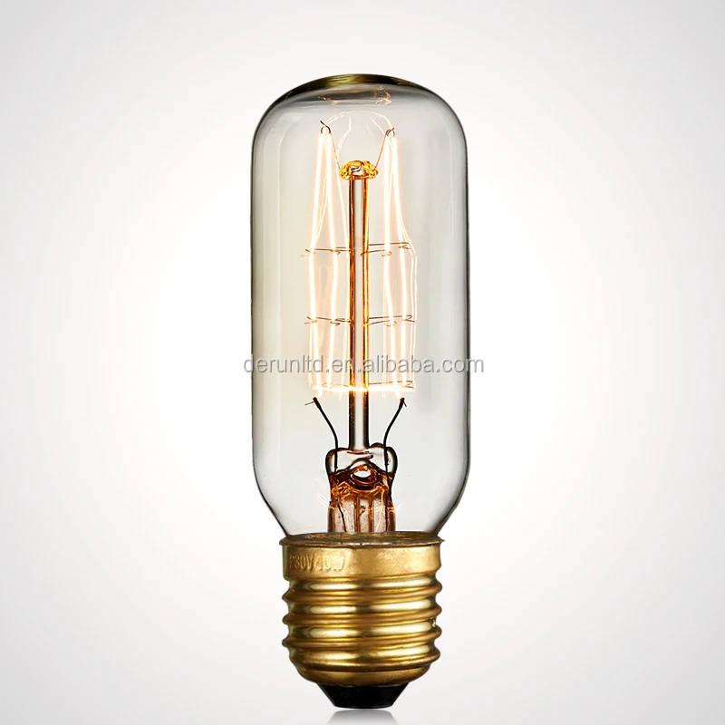 25W 40W 60W E27 B22 Vintage Antique Decorative Clear Amber Gold Tubular T45 T38 T30 T28 T20 Edison bulb , EDI-T45