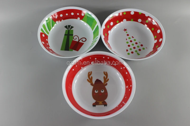 Wholesale Christmas Plastic Soup bowl Set 7-10inch