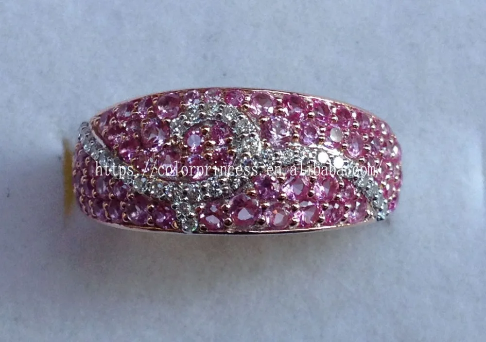 JewelryPalace Celtic Knot 0.8ct Created Pink Sapphire Ring 925 Sterling Silver