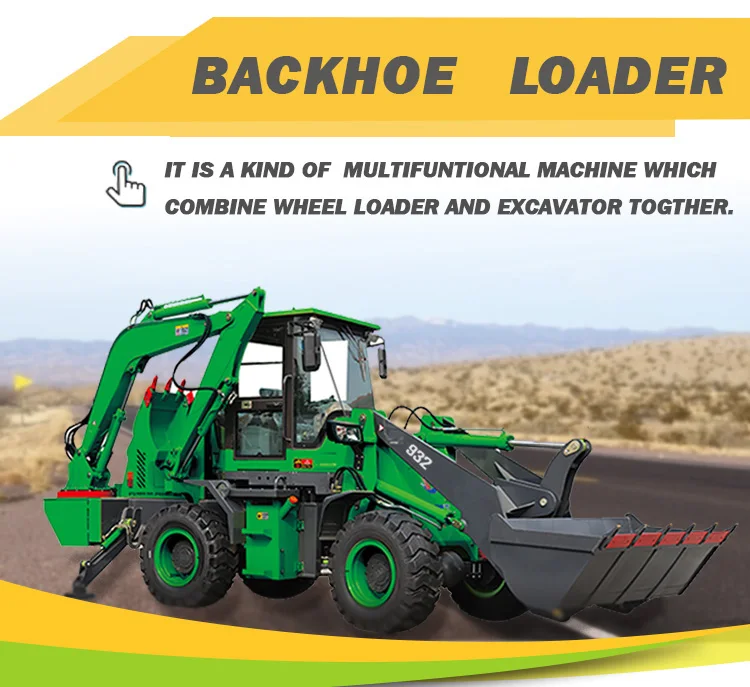 Loading Backhoe Backhoe Loader Excavator for Sale - Low Noise Cab & Power