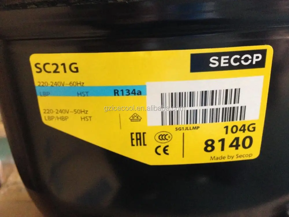 5/8hp danfos secop 冰箱冷冻机 r134a 压缩机 sc21g 104g8140