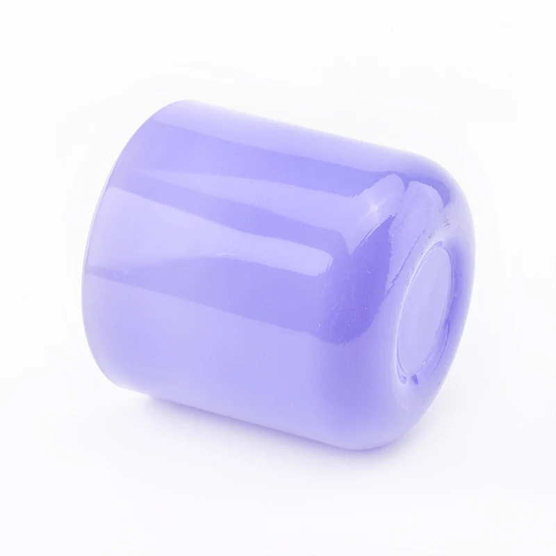 Wholesales purple customized candle vessel glass candle holder home deco