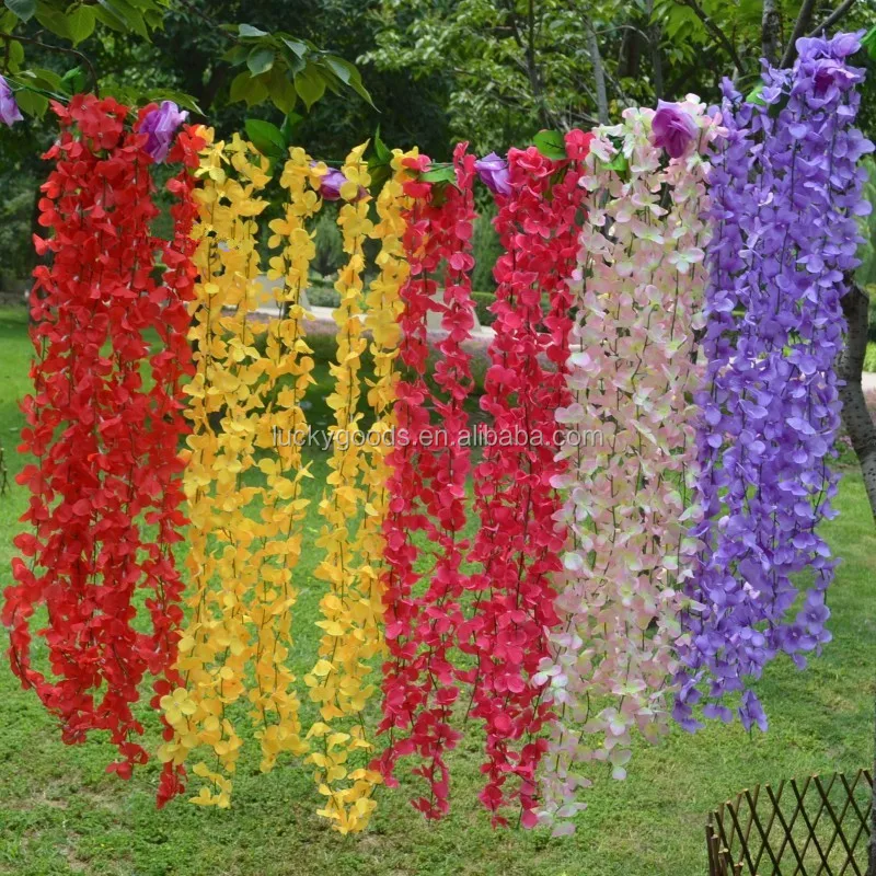 Lfv159 Colorful Hanging Decorative Hydrangea Flower Vine Wholesale