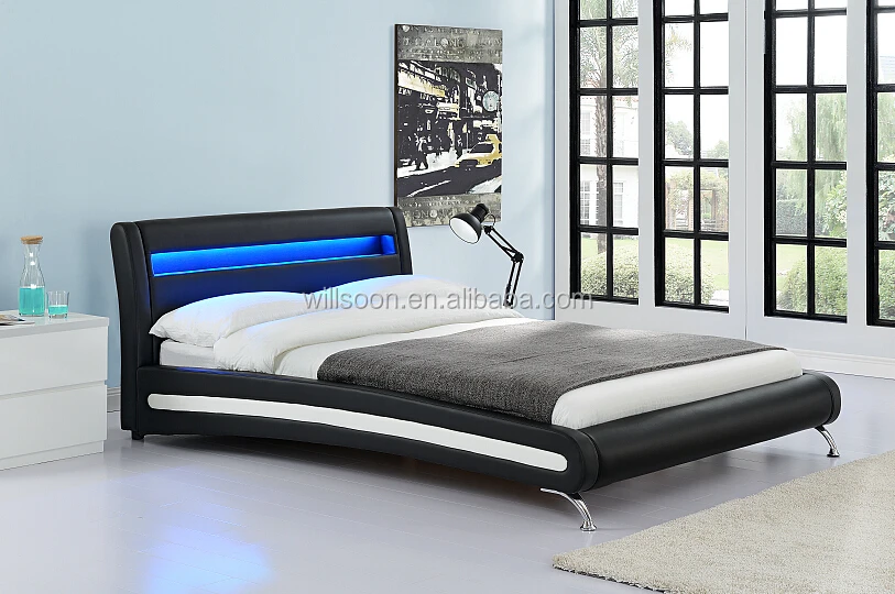 Modern Bed Design Headboard Led Double King Size Pu Leather Modern Bed Design Headboard Led Double King Size Pu Leather Frame 1884 1