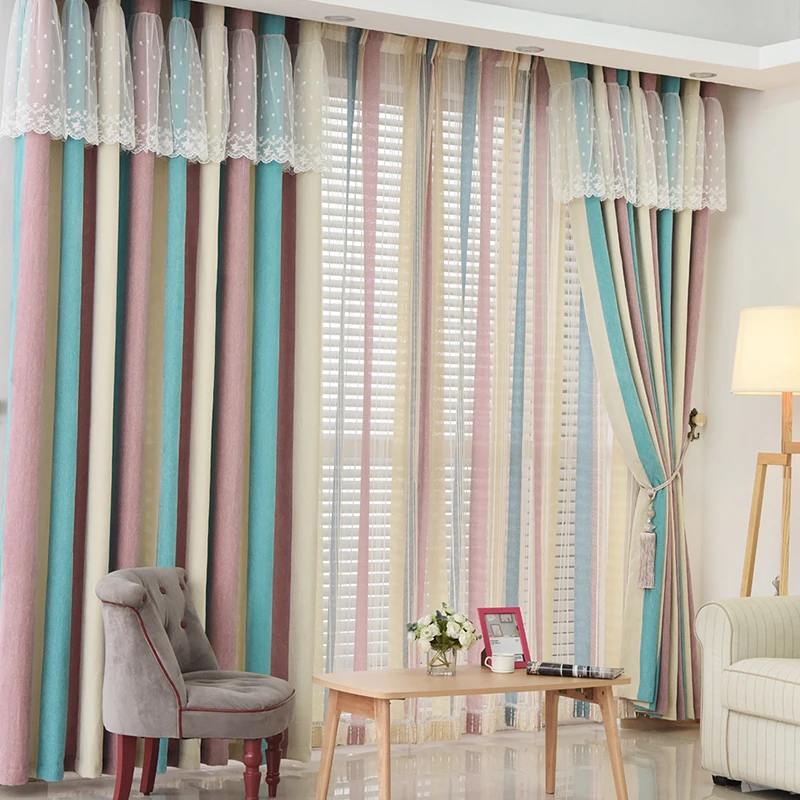 Modern Elegant Multi Color Stripe Curtains Window Drapes For Living Room Bedroom Quality Sheer Curtain Home Decor Buy Color Stripes High Shade Curtains For Living Room Bedroom Kitchen Curtains Tulle Custom