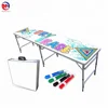 Factory direct foldable beerpong table 8 feet portable folding beer pong table with cup holes