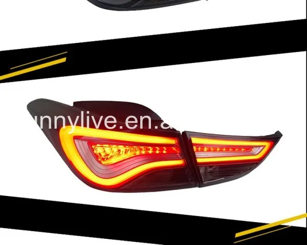 VLAND LED Tail Lights For Hyundai Elantra / Avante MD 2011-2016 - Smoke Lens, Black Housing (Pair)