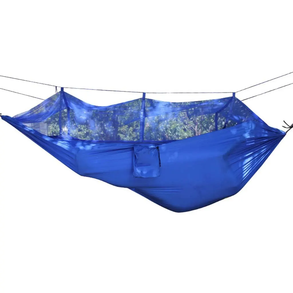 Ren Chang Jia Shi Pin Firm Parachute cloth outdoor hammock with mosquito net tourism hiking camping swing