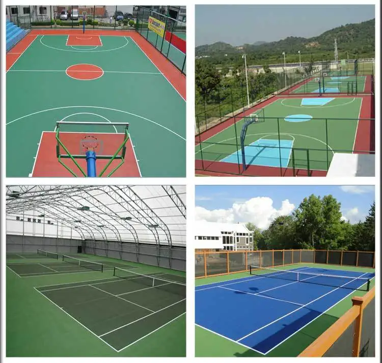 ITF Certificated PU Sandwich System Outdoor/Indoor Basketball Court Flooring Material