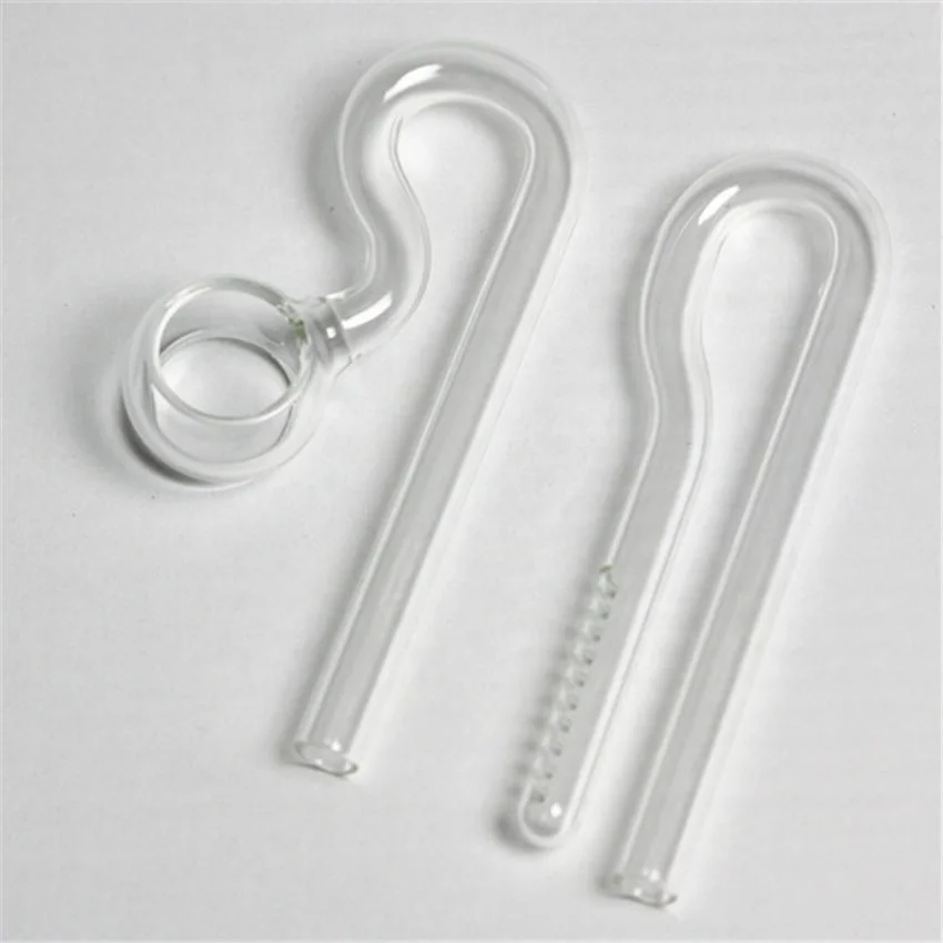Aquarium Glass 13mm Spin Inflow Outflow Pipes For Plant Tank Water