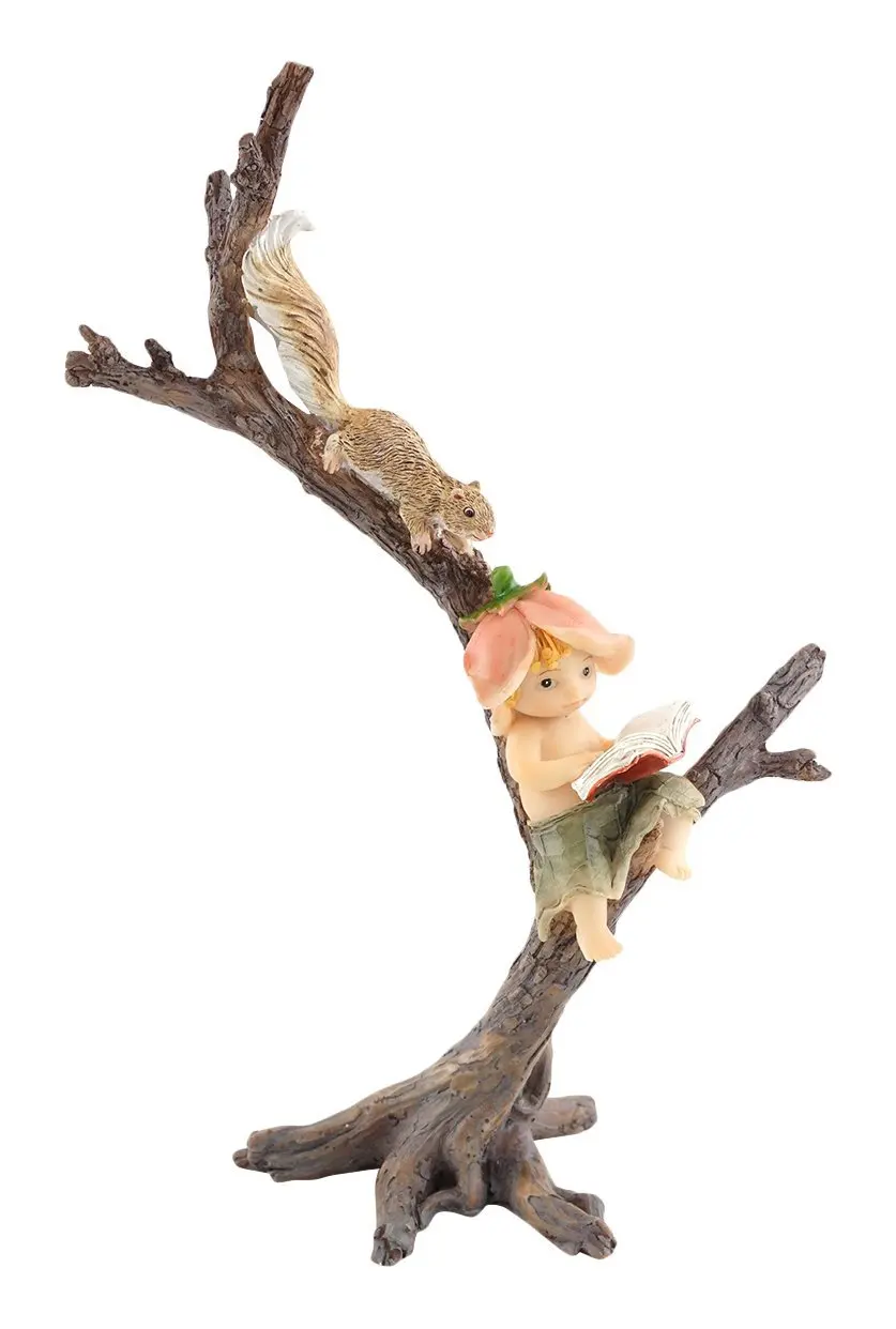 garden fairy reading book statue