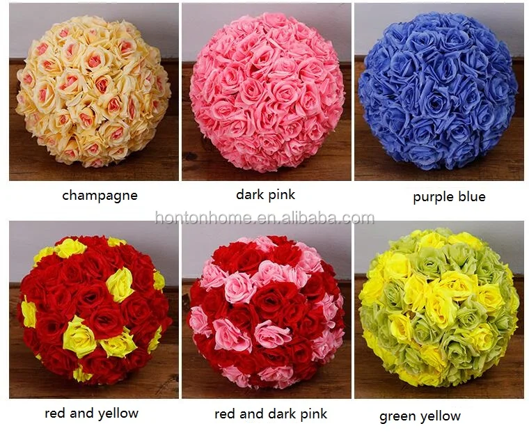 Yellow Rose Flower Ball Wedding decoratin Ball Kissing Ball 9-10 Inches 