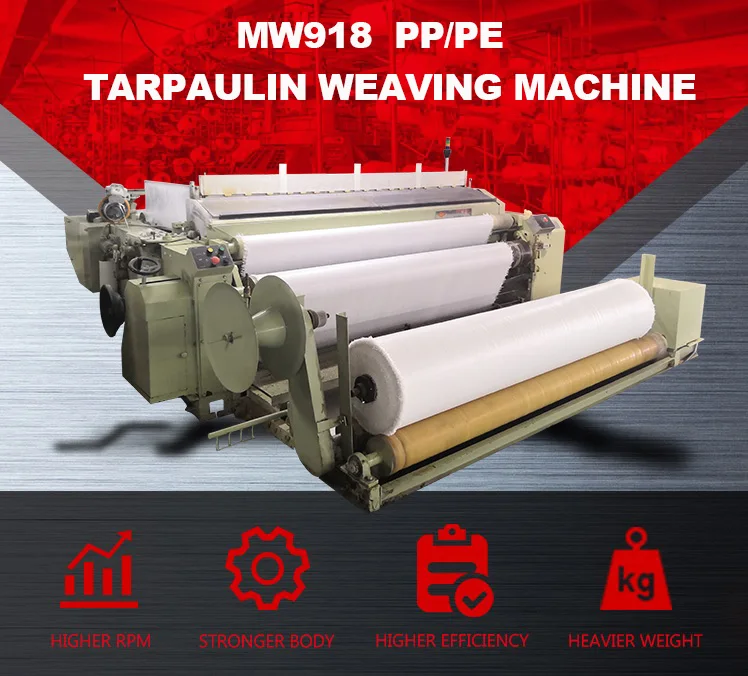 Mw918p Pp Pe Plastic Flat Yarn Weaving Tarpaulin Machine Buy Pe