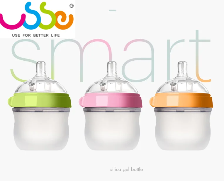 Custom design Professional BPA Free new Silicone Baby feeding Bottle