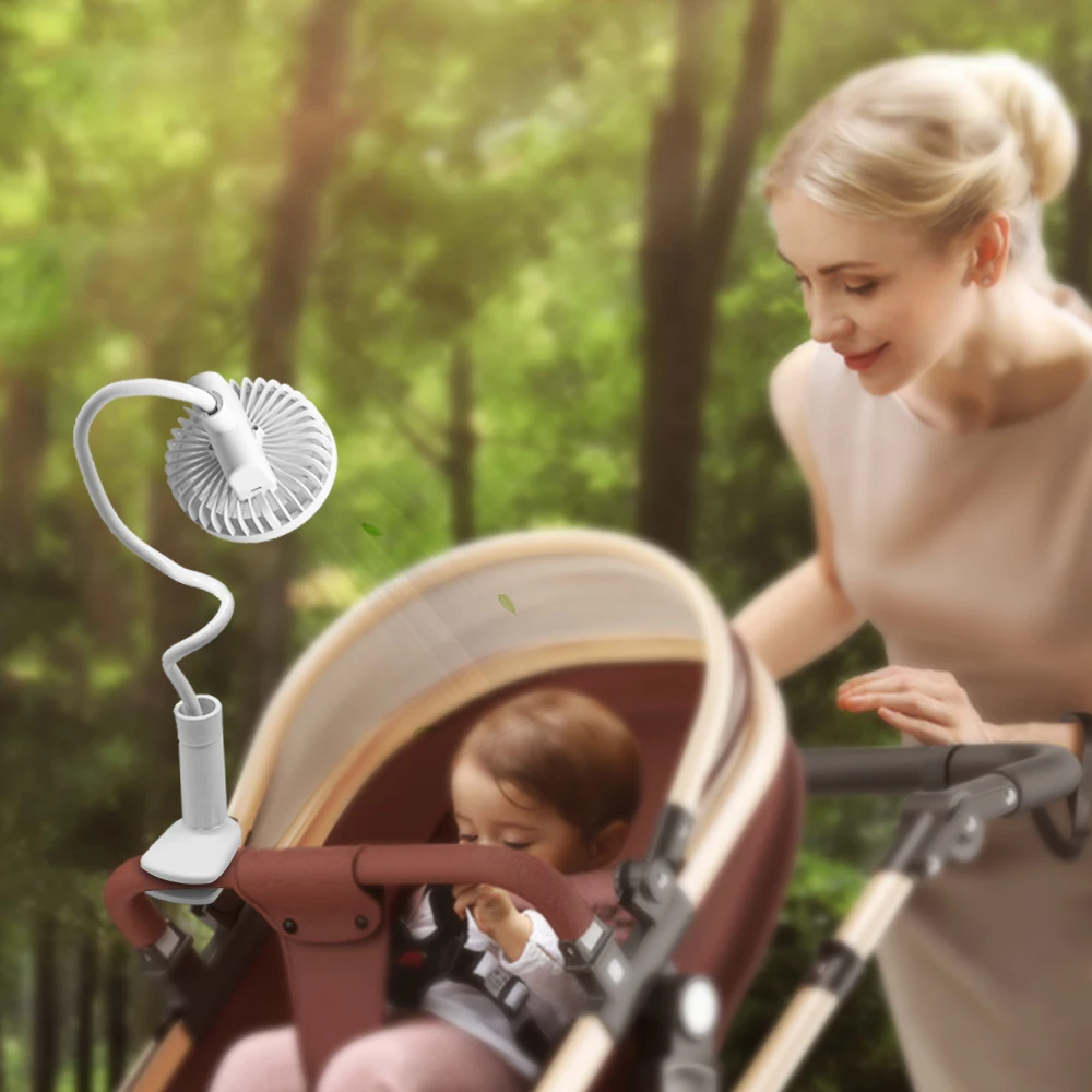 Portable Mini Clip On Stroller Fan Flexible Bendable Usb Rechargeable