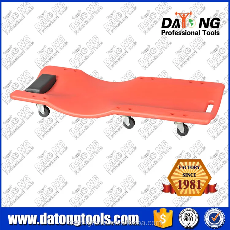 36" Rolling Low Profile Plastic Mechanics Automotive Car Creeper With Tools Tray Garage Repair