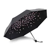 2019 New design flower print inside double layers uv protection strong ribs windproof 3 fold umbrella