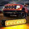 Amber Warning Grill Light Head, IP67 Surface Mounts Mini Strobe Light 6 LEDs 18 Patterns for Utility Construction Vehicles