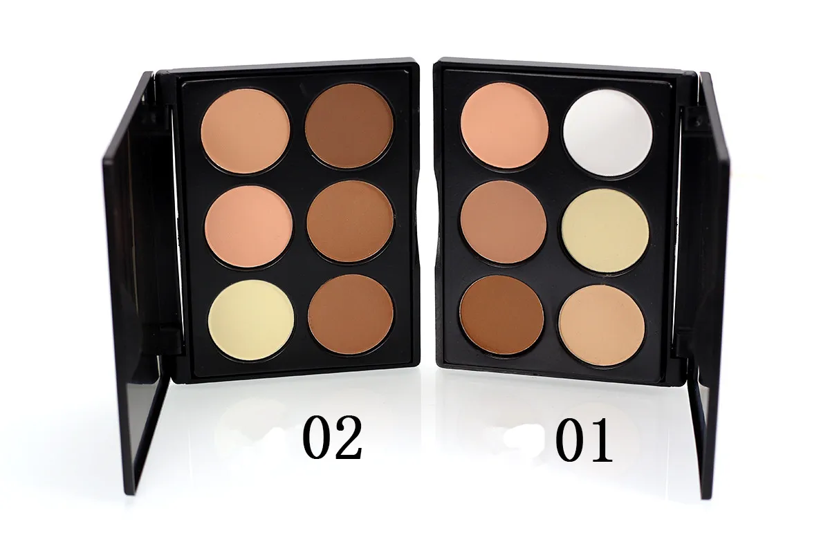Mini 6 Color Pressed Powder Palette For Foundation Cover Makeup Palette