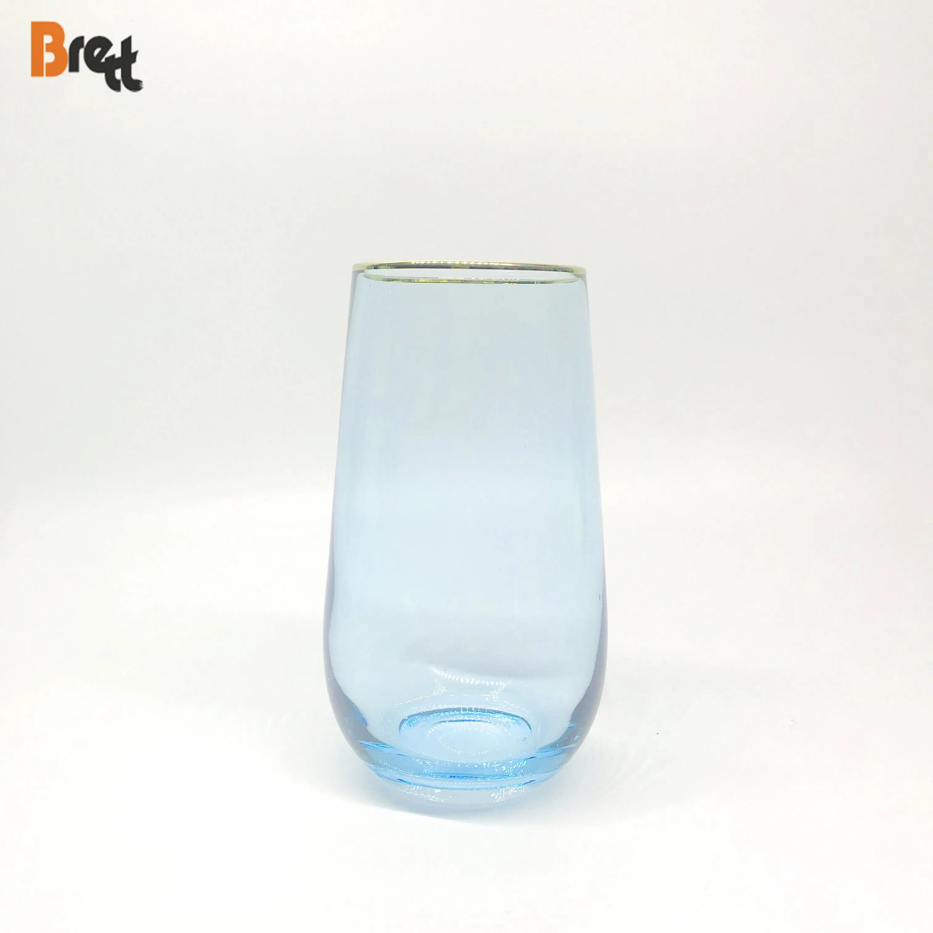 Guangzhou Best Blue Glassware Brands Crystal Wine Glass Beer Juice Water Glass Cup